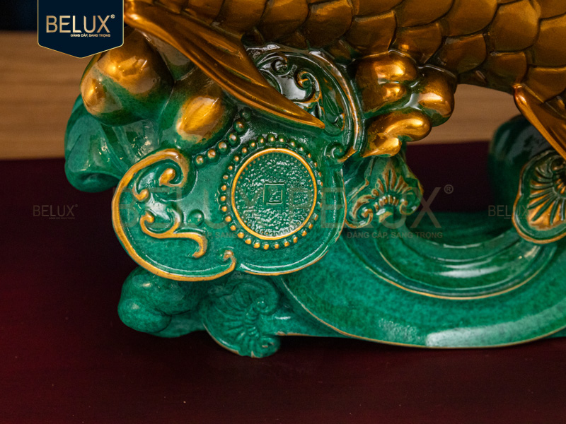 Tượng Cá Rồng bằng đồng decor 36x15x19.5cm